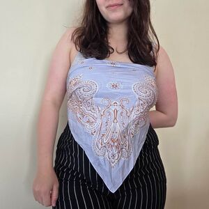 NWT Anthropologie lavender purple paisley bandana scarf